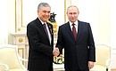 С Председателем Народного совета Национального собрания Туркменистана Гурбангулы Бердымухамедовым.