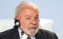 Президент Бразилии Луис Инасио Лула да Силва в ходе заявлений лидеров стран БРИКС для СМИ. Фото: Сергей Бобылёв, ТАСС