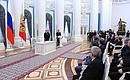 На церемонии подписания законов о принятии Крыма и Севастополя в состав России.