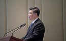 Председатель КНР Си Цзиньпин на встрече с членами Делового совета БРИКС и руководством Нового банка развития.