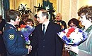 Vladimir Putin meeting with heads and teachers of orphanages in Russia.