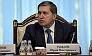 Aide to the President of Russia Yury Ushakov during Russian-Kyrgyzstani talks.