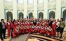Meeting with champions and prizewinners of the 2013 Winter Universiade.