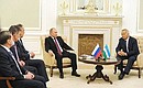 В ходе встречи с Президентом Узбекистана Исламом Каримовым.