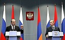Пресс-конференция по итогам переговоров c Президентом Армении Робертом Кочаряном.