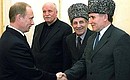 President Putin with religious leaders of the Chechen Republic.
