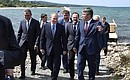 Vladimir Putin took part in a ceremony releasing Baikal omul fry into Lake Baikal.