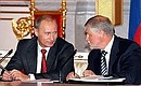 Meeting of the Council for the Implementation of National Projects. On the right: Speaker of the Federation Council Sergei Mironov.