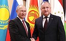 With President of Moldova Igor Dodon before the informal meeting of CIS heads of state. Photo: TASS