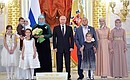 Khadijat and Maksharip Dzakhkiev from Ingushetia are awarded the Order of Parental Glory.