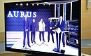 Members of the opening ceremony of a serial production facility for Aurus cars in Tatarstan (via videoconference).