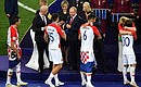 Награждение сборной Хорватии – серебряных призёров чемпионата мира по футболу 2018 года. Фото РИА «Новости»