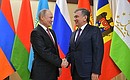 With President of Uzbekistan Shavkat Mirziyoyev before the informal meeting of CIS heads of state.