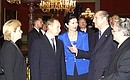 Vladimir and Lyudmila Putin with Austria\'s President Thomas Klestil and his wife Margot Klestil-Loeffler at the State Hermitage museum.