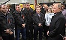 During his visit to the Chelyabinsk Compressor Plant Vladimir Putin talked to workers.