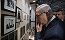 Prime Minister of Israel Benjamin Netanyahu during a tour of the Jewish Museum and Tolerance Centre.
