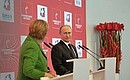 Opening of the Russian pavilion at the Hannover Messe 2013. With German Federal Chancellor Angela Merkel.