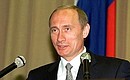 Vladimir Putin addresses a meeting of the heads of regional election commissions.