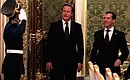 Перед началом российско-британских переговоров. С Премьер-министром Великобритании Дэвидом Кэмероном.