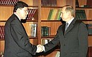 President Putin meeting Yabloko leader Grigory Yavlinsky.