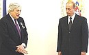 President Putin meeting with World Bank president James Wolfensohn.