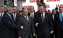 President Putin visiting a petrol station of the Russian oil company LUKoil.