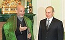 President Putin with Hamid Karzai, head of the interim administration of Afghanistan.
