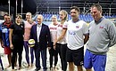 В спортивно-оздоровительном комплексе «Спорт Инн». Со спортсменами – членами сборной команды России по пляжному волейболу и тренерами.