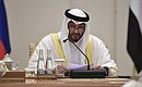 Наследный принц Абу‑Даби, заместитель Верховного главнокомандующего вооружёнными силами Объединённых Арабских Эмиратов Мухаммед бен Заид Аль Нахайян в ходе российско-эмиратских переговоров.