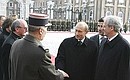 Ceremonial meeting between Vladimir Putin and Hungarian President Laszlo Solyom.