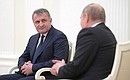 На встрече с Президентом Республики Южная Осетия Анатолием Бибиловым.