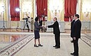 Letter of credence was presented to the President of Russia by Lilliam Rodriguez Jimenez (Republic of Costa Rica).