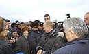 President Putin talking to people in Lensk.