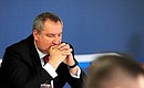 Before the meeting on the construction of a shipbuilding centre in the Far East. Deputy Prime Minister Dmitry Rogozin.