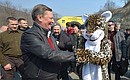 Chief of Staff of the Presidential Executive Office Sergei Ivanov takes part in a ceremony launching the Narva road tunnel.