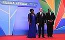 Official welcoming ceremony before the reception on behalf of the President of Russia in honour of the heads of state and government of the countries participating in the Russia-Africa Summit. With Prime Minister of Gabon Julien Nkoghe Bekale and his spouse. Photo: RIA Novosti