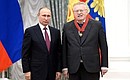 Presentation of state decorations. Vladimir Zhirinovsky, deputy of the State Duma of the Federal Assembly and leader of the Liberal-Democratic Party of Russia parliamentary faction is awarded the Order for Services to the Fatherland II degree.