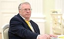 Candidate from the Liberal Democratic Party of Russia Vladimir Zhirinovsky.