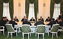 President Putin meeting with the heads of State Duma factions and groups.