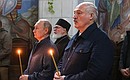 During the visit to the Valaam Transfiguration of the Saviour Patriarchal Monastery. With President of the Republic of Belarus Alexander Lukashenko. Photo: Alexander Demianchuk, TASS