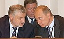 С Председателем Совета Федерации Федерального Собрания России, председателем Совета законодателей Сергеем Мироновым.
