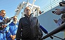 После погружения к месту нахождения парусно-винтового фрегата «Олег» Владимир Путин поделился впечатлениями от увиденного с журналистами.