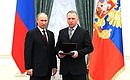 Electrical welder Nikolai Moiseyev was awarded the honorary title Merited Oil and Gas Industry Worker of the Russian Federation.
