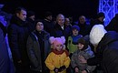 На фестивале ледовых скульптур «Путешествие вокруг света», организованном в Петропавловской крепости.