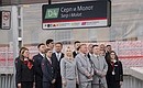 Открытие инфраструктурных объектов Москвы. Дан старт работе нового московского городского вокзала «Серп и Молот». Фото: пресс-служба мэра и Правительства Москвы