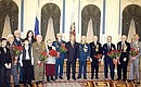 At the end of the USSR state awards ceremony to veterans of the Great Patriotic war.