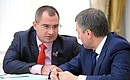 Chairman of the Communists of Russia Party’s Central Committee Maxim Suraikin and First Deputy Chief of Staff of the Presidential Executive Office Vyacheslav Volodin at a meeting with representatives of non-parliamentary parties.