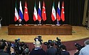 Statements for the press following the meeting with President of Iran Hassan Rouhani and President of Turkey Recep Tayyip Erdogan.