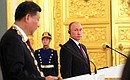 Presenting the Order of St Andrew the Apostle to President of China Xi Jinping.