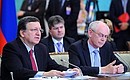 Встреча на высшем уровне Россия – Европейский союз. Председатель Европейской комиссии Жозе Мануэл Баррозу (слева) и Председатель Европейского совета Херман Ван Ромпёй.